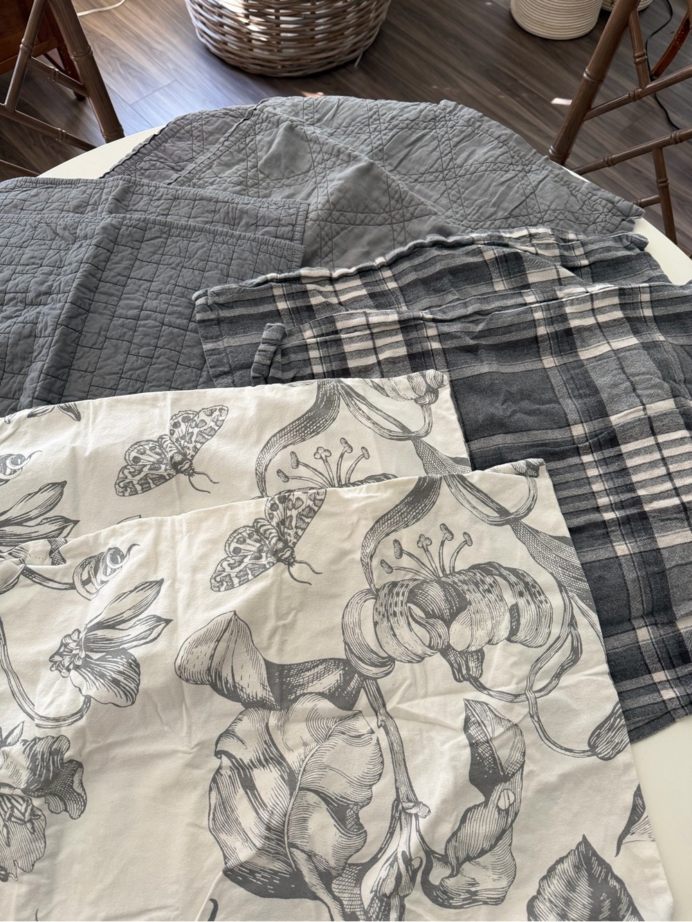 Pottery Barn Pillow cases (2 sets) and Threshold (1 set) in gray and black color